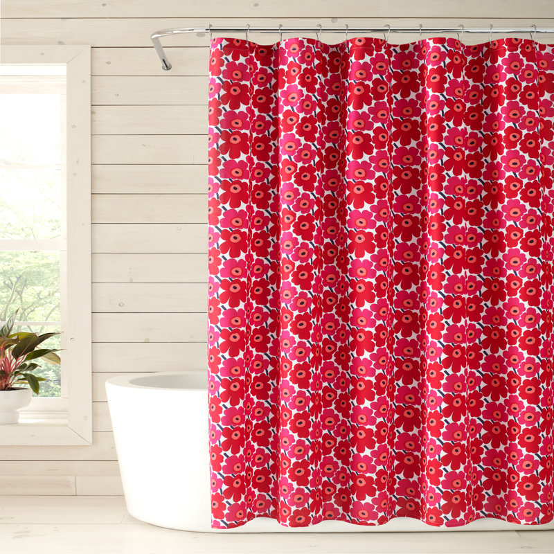 Cotton Floral Single Shower Curtain & Reviews AllModern